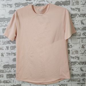BYLT Drop Cut Lux T-Shirt Men's XL Solid Pale Salmon Pink Short Sleeve V5